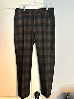 Liverpool Women's Straight Leg Plaid Pants - Black & Brown